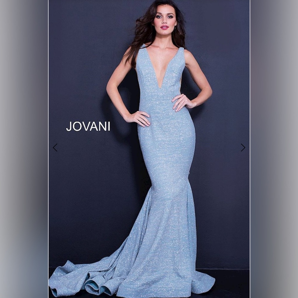 Jovani Sparkling Light Blue Prom Dress